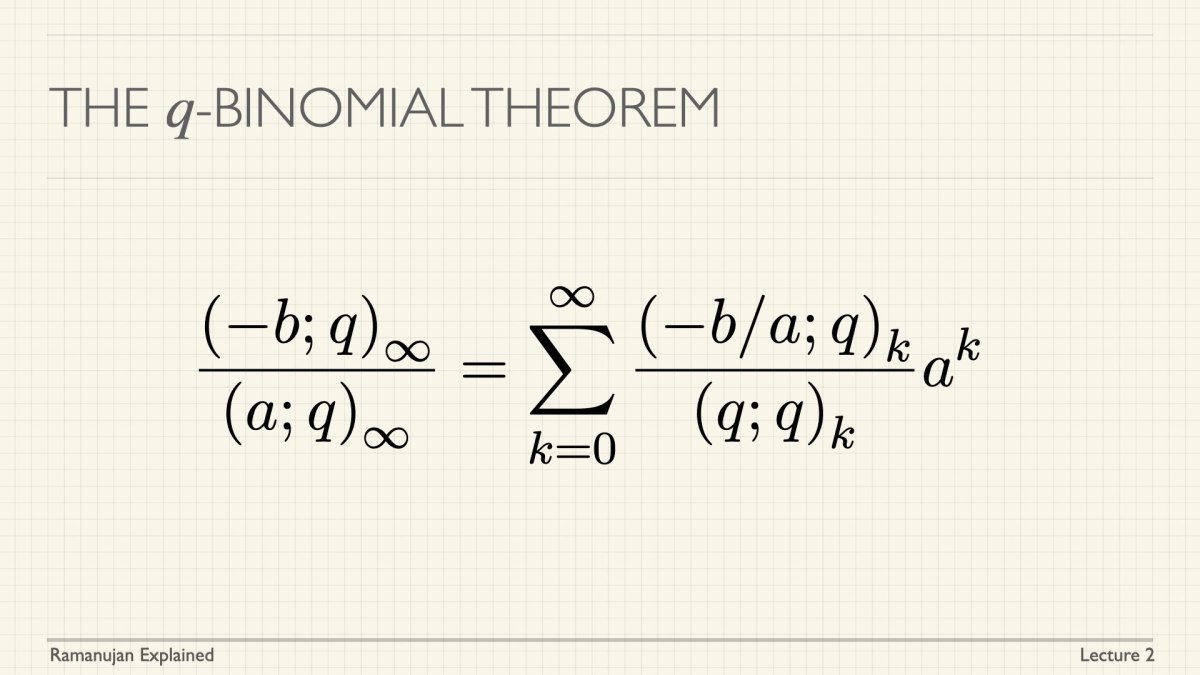 Lecture 2: The q-binomial theorem